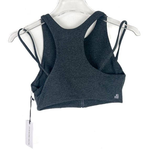 NWT WeWoreWhat Double Strap Zip Up Bra Dark Heather Grey Size Small S NEW - Picture 10 of 13